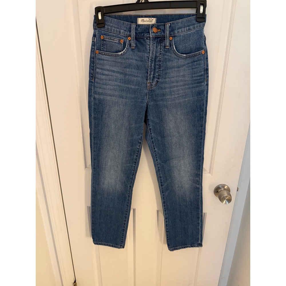 Madewell The Perfect Vintage Crop Jean Medium Wash High Rise Denim Size 25